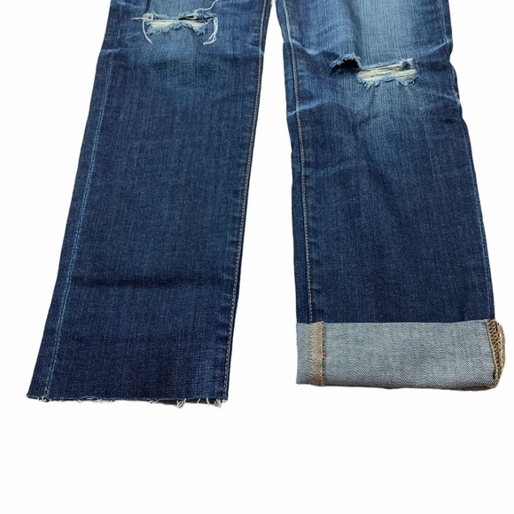 AG Jeans Stilt Cigarette Leg Distressed Dark Wash Cuffed Retro Low Rise SZ 8/29 - Picture 13 of 14
